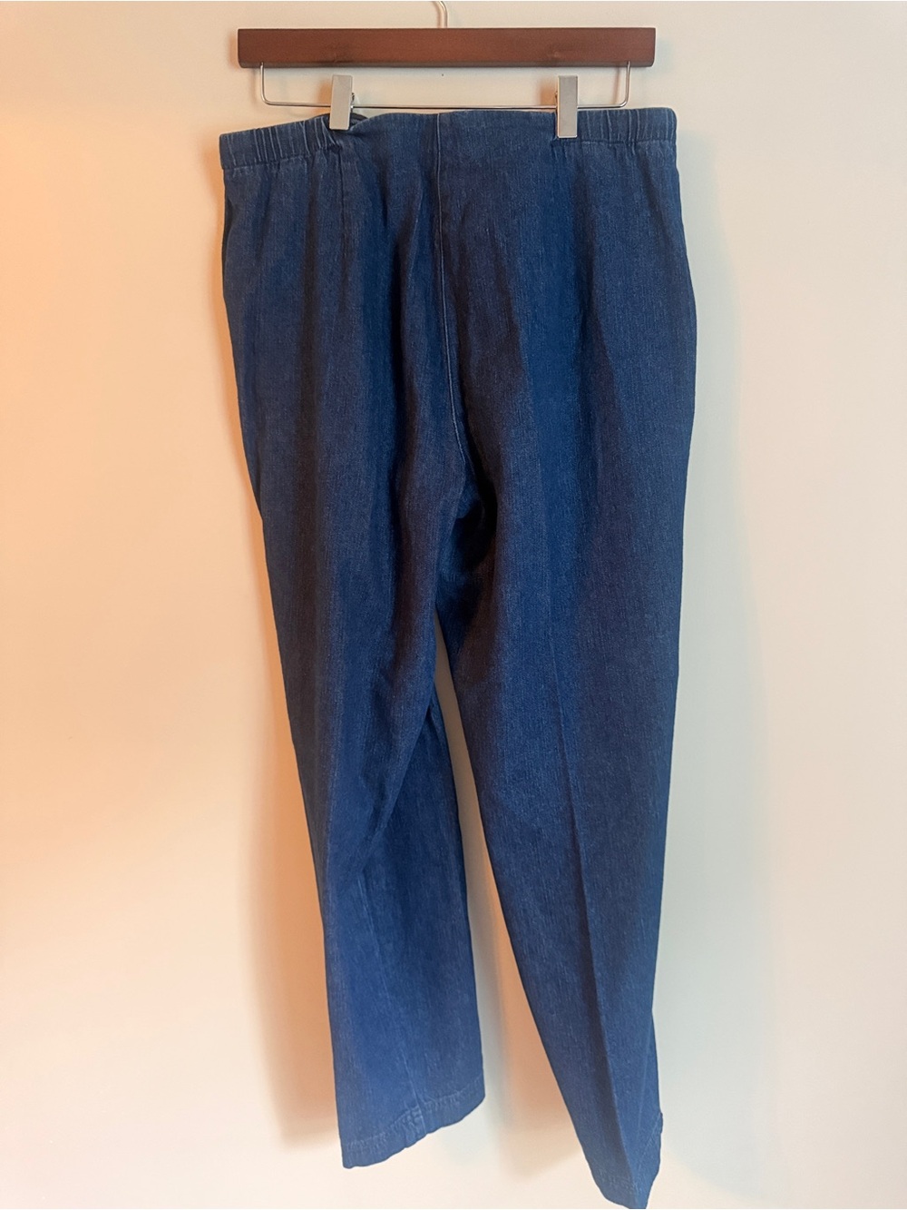 Chico’s Design Classic Elastic Waist Dark Blue Denim Pants size 2